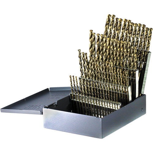 Drillco&reg; Heavy-Duty Jobber Length Drill Bit Set, 60 Pieces, Cobalt Par Equipment