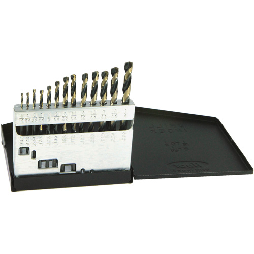 DRILLCO Metric Jobber Length Drill Bit Set, 13 Pieces, High Speed Steel Par Equipment