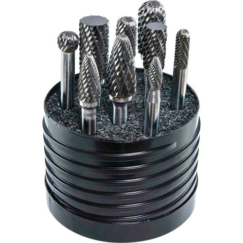 Drillco&reg; Magnum SET 1 Solid Carbide Double Cut Burr Set, 8 Pieces Par Equipment