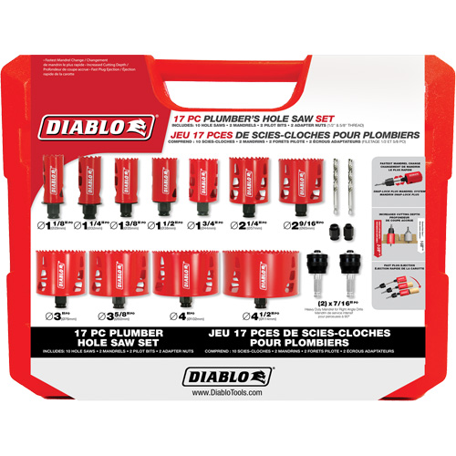 Plumber's Bi-Metal Hole Saw Set, 17 Pieces Par Equipment
