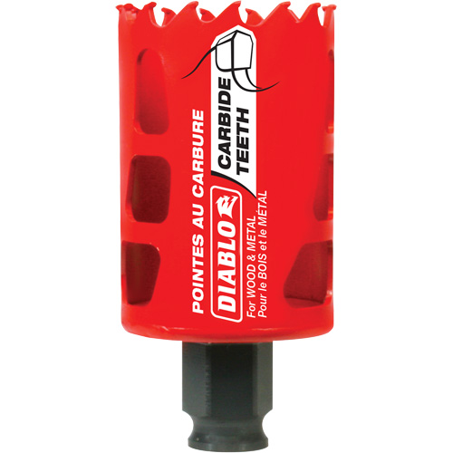 Scie cloche pour bois et m&eacute;tal, 1-3/4", Profondeur de la coupe 2-3/8", Carbure Par Equipment