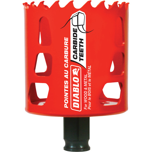 Wood & Metal Hole Saw, 2-1/2", 2-3/8" Depth of Cut, Carbide Par Equipment