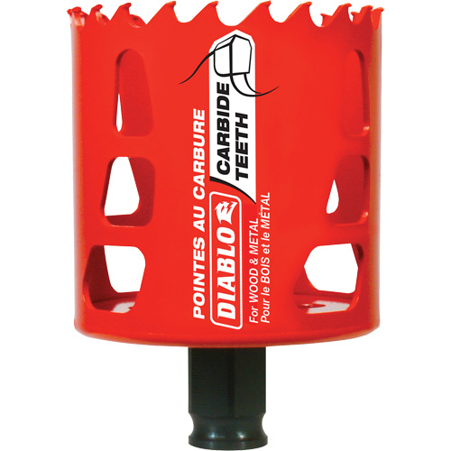 Scie cloche pour bois et m&eacute;tal, 2-9/16", Profondeur de la coupe 2-3/8", Carbure Par Equipment