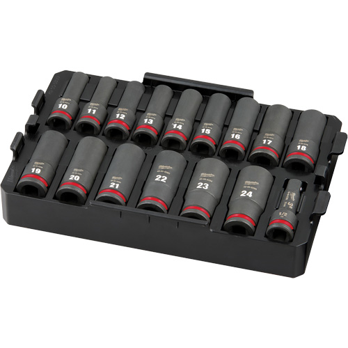 Jeu de douilles profondes 3/8" Shockwave Impact Duty Packout, 16 Mcx, Chocs, Prise de 1/2", Profond Par Equipment