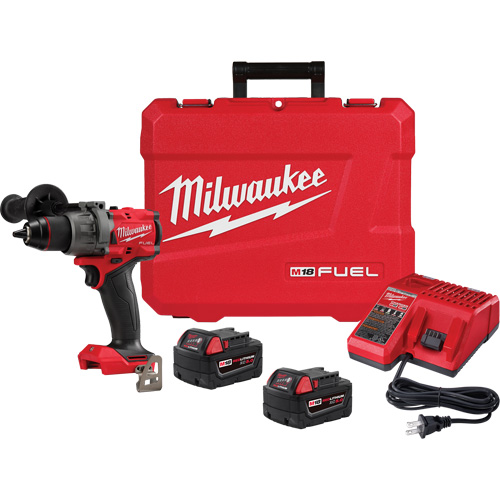 M18 Fuel Drill/Driver Kit, Lithium-Ion, 18 V, 1/2" Chuck, 1400 in-lbs Torque Par Equipment