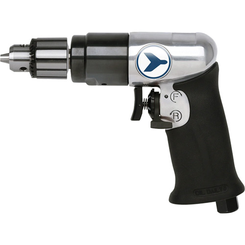 AD38VSRK Variable Speed Air Drill, 6 CFM, 1/4" NPT, 82 dBA, 3/8" Chuck, Keyed Par Equipment