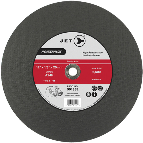Meule &agrave; tronçonner PowerPlus A24R, 12" x 1/8", Arbre de 20 mm, Type 1, 6600 Tr/min Par Equipment