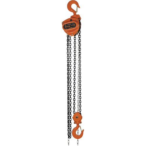 Palans &agrave; chaîne de s&eacute;rie KCH, Lev&eacute;e 10', Cabacit&eacute; 6600 lb (3 tonnes), Chaîne en Acier alli&eacute; Par Equipment