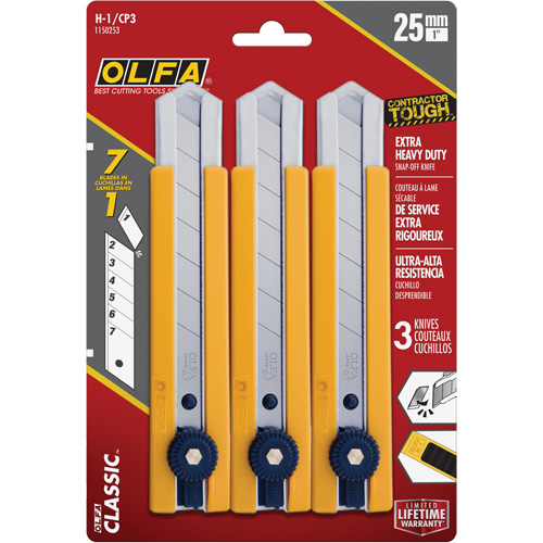 H-1 Classic Extra Heavy-Duty Utility Knife with Rubber Grip Inset, 25 mm Par Equipment