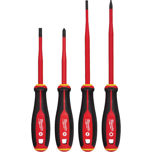 Jeu de tournevis isol&eacute;s &agrave; pointe &eacute;troite, 4 mcx, Magn&eacute;tique Par Equipment