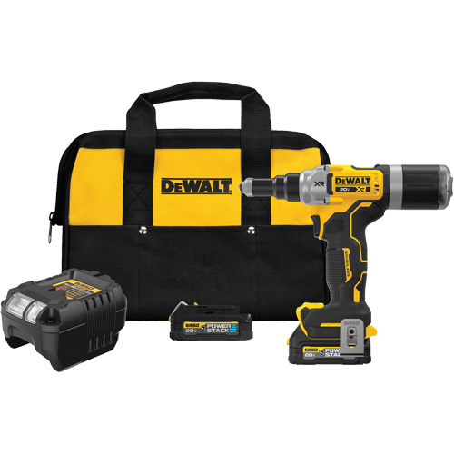 XR&reg; Brushless Cordless 1/4" Rivet Tool Kit with POWERSTACK Par Equipment