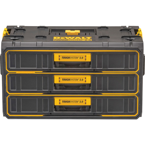 ToughSystem&reg; 2.0 Three-Drawer Unit, 21-4/5" x 12-3/10" x 12-3/5", Black/Yellow Par Equipment