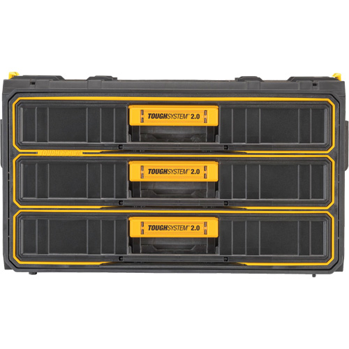 ToughSystem&reg; 2.0 Three-Drawer Unit, 21-4/5" x 12-3/10" x 12-3/5", Black/Yellow Par Equipment