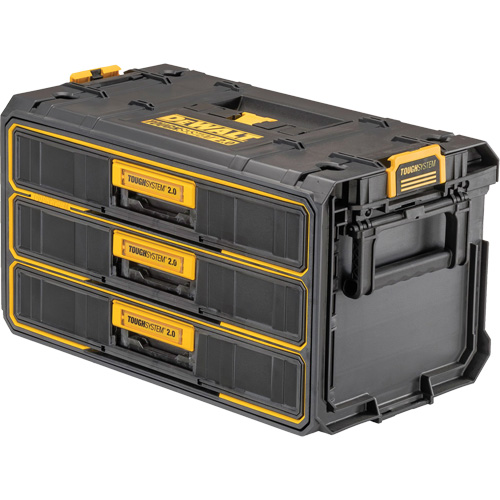ToughSystem&reg; 2.0 Three-Drawer Unit, 21-4/5" x 12-3/10" x 12-3/5", Black/Yellow Par Equipment