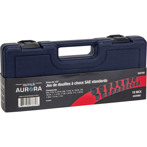 SAE Socket Set, 19 Pcs, Impact, 1/2" Drive Size Par Equipment