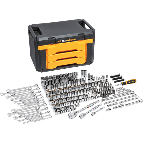 Jeu d'outils pour m&eacute;canicien &agrave; 6 pans dans boîte de rangement &agrave; trois tiroirs Par Equipment