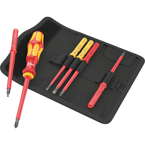 Tournevis imp&eacute;rial porte-embouts Kraftform Kompakt VDE 7 et embouts, 1000 V, 6 M Par Equipment