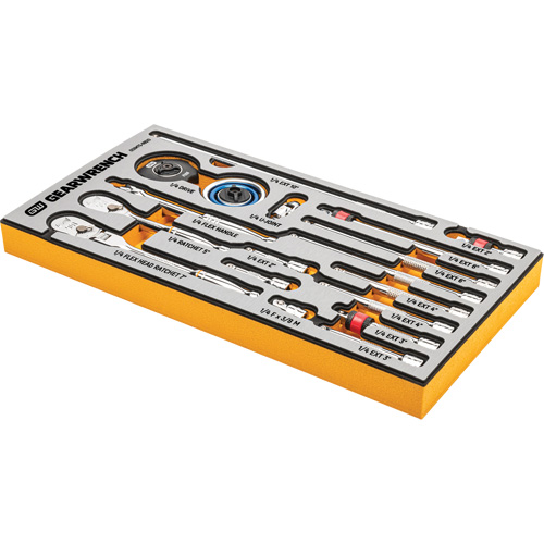 Jeu d'outils pour maître m&eacute;canicien MEGAMOD dans des plateaux en mousse modulaire de premi&egrave;re qualit&eacute; avec rangement d'outils, 1268 morcea Par Equipment