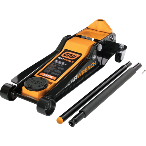 Low Profile Floor Jack, 3.5 Ton(s) Capacity, 3-3/4" Lowered, 21-3/4" Raised, Manual Hydraulic Par Equipment