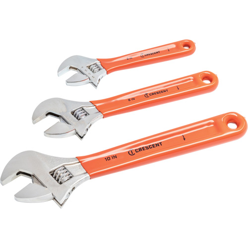 Cushion Grip Wrench Set, Adjustable, 3 Pieces Par Equipment