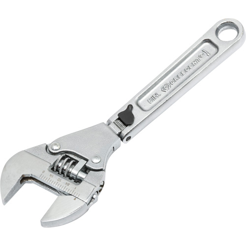 Adjustable Ratcheting Flex Wrench, 8" L, 2-27/50" Max Width, Chrome/Polished Par Equipment