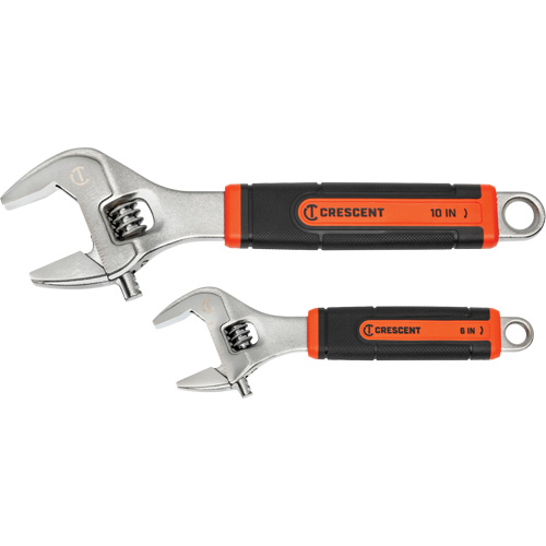 Quick-Fit-Jaw Adjustable Wrench Set, Adjustable, 2 Pieces, Imperial and Metric Par Equipment