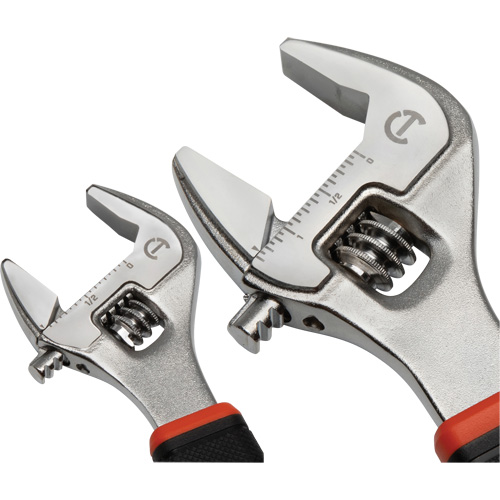Quick-Fit-Jaw Adjustable Wrench Set, Adjustable, 2 Pieces, Imperial and Metric Par Equipment