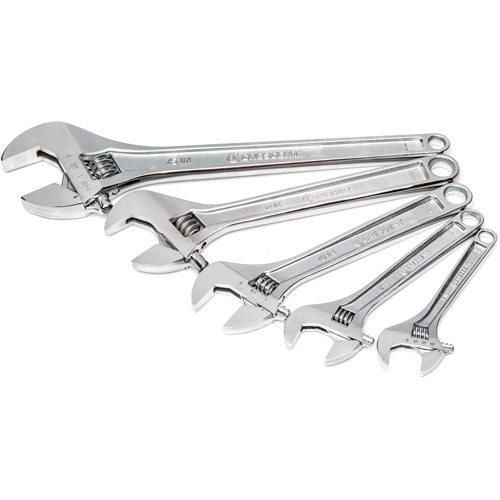 Chrome Wrench Set, Adjustable, 5 Pieces, Imperial and Metric Par Equipment