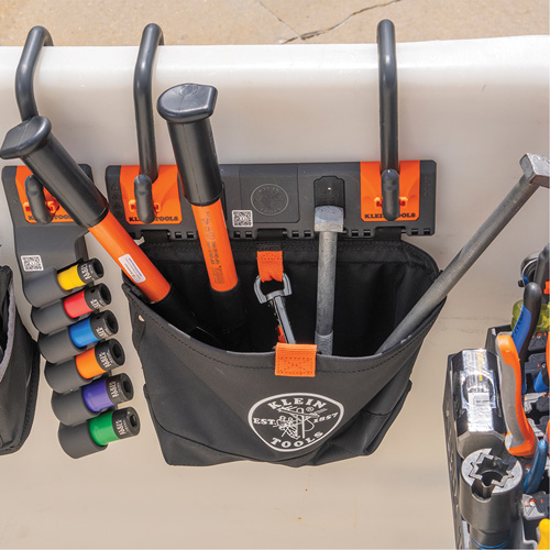 Bucket Work CentreS-Hook Hardware Pouch Module, Nylon, 1 Pockets, Black/Orange Par Equipment