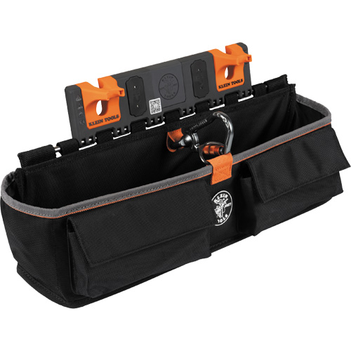 Bucket Work CentreS-Hook Large Pouch Module, Nylon, 3 Pockets, Black/Orange Par Equipment