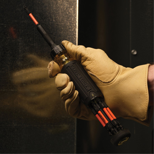 15-in-1 Ratcheting Impact-Rated Multi-Bit Torsion Zone Screwdriver, 9-1/2" L, Cushion Grip Handle Par Equipment