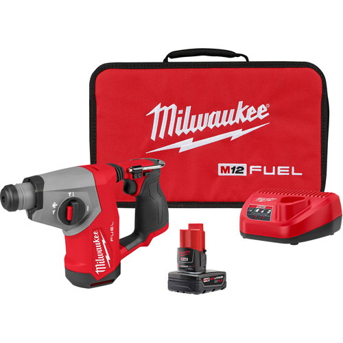M12 FUEL 5/8” SDS Plus Rotary Hammer Kit, 12 V, 5/8", 1214 RPM Par Equipment