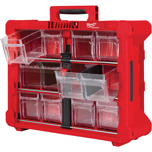 Organisateur PACKOUT &agrave; bac inclinable, 15-1/5" x 19-7/10" x 6-7/10", Noir/Rouge Par Equipment
