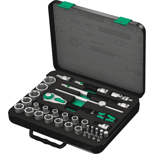 8100 SC 2 Zyklop Speed Ratchet Set, 37 Pcs, 3/8" Drive Size Par Equipment