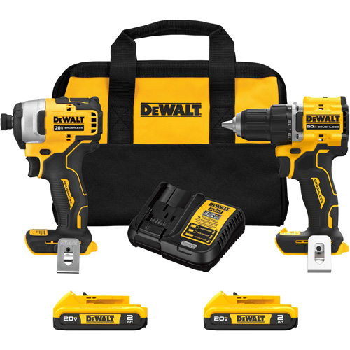 ATOMIC Brushless Compact Drill/Driver & Impact Driver Combo Kit, Lithium-Ion, 20 V Par Equipment