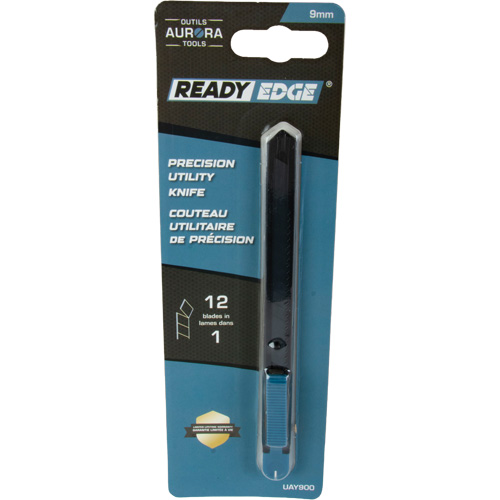 Couteau d'usage g&eacute;n&eacute;ral de 9 mm , Acier inoxydable, Prise en Plastique Par Equipment