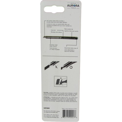 Couteau d'usage g&eacute;n&eacute;ral de 9 mm , Acier inoxydable, Prise en Plastique Par Equipment