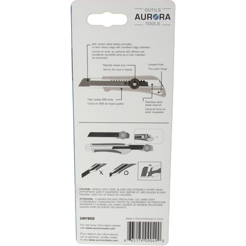 18mm Professional Knife with Ratchet, Stainless Steel, Heavy-Duty, Plastic Handle Par Equipment
