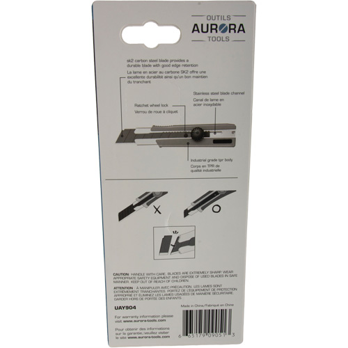 25mm Retractable Knife, Stainless Steel, Heavy-Duty, Rubber Handle Par Equipment