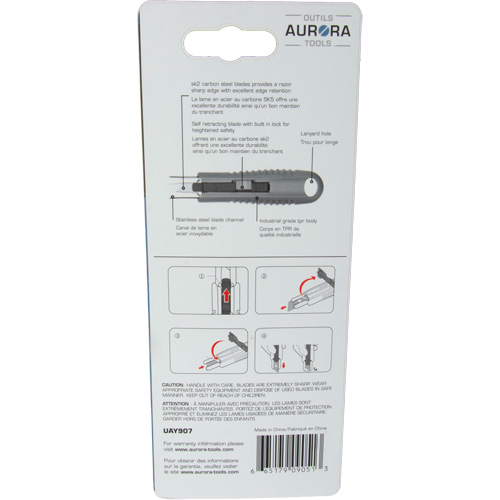 Standard-Duty Retractable Safety Knife, Stainless Steel, Rubber Handle Par Equipment