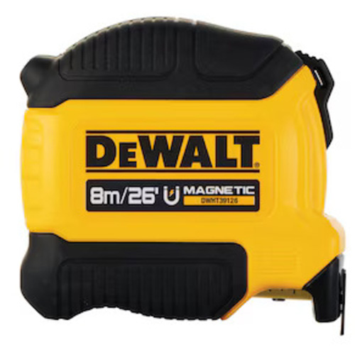 Compact Magnetic Tape Measure, 26'/8 m, Imperial & Metric Graduations Par Equipment