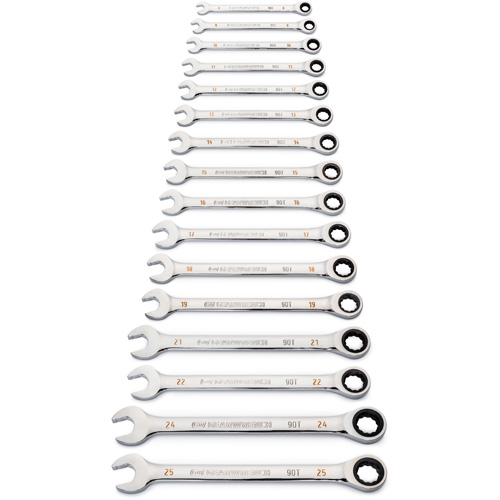 90-Tooth 12 Point Wrench Set, Ratcheting Combination, 16 Pieces, Metric Par Equipment