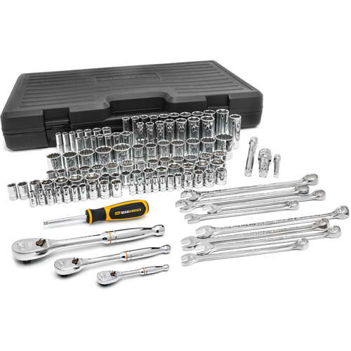 1/4", 3/8" & 1/2" Drive 6 & 12 Point Standard & Deep SAE/Metric Mechanics Tool Set Par Equipment