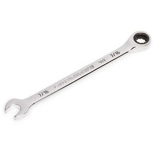 90-Tooth Ratcheting Combination Wrench, 12 Point, 7/16", Chrome Finish Par Equipment