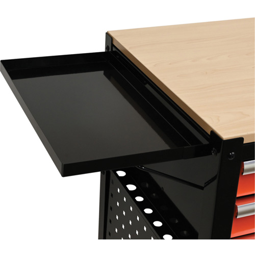 Utility Cart, 4 Drawers, Black/Orange Par Equipment