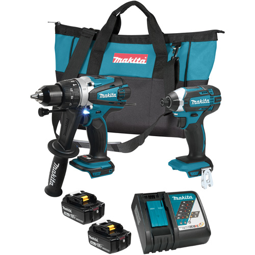LXT Cordless Impact Driver & Hammer Drill/Driver Combo Kit, Lithium-Ion, 18 V Par Equipment