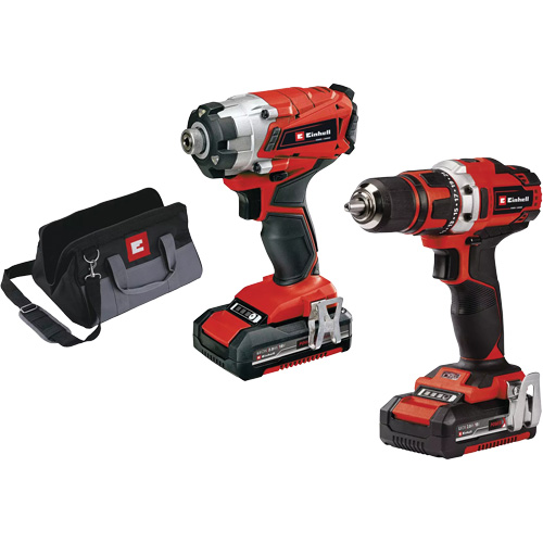 Cordless 1/2” Drill/Driver & 1/4” Impact Kit, Lithium-Ion, 18 V Par Equipment