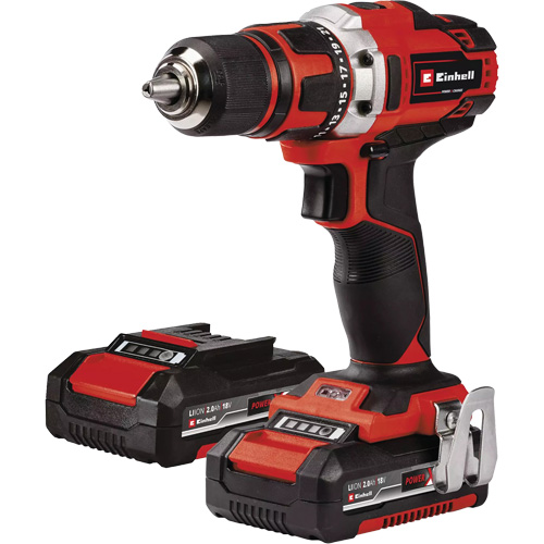 Cordless Drill/Driver Kit, Lithium-Ion, 18 V, 1/2" Chuck, 354 in-lbs Torque Par Equipment