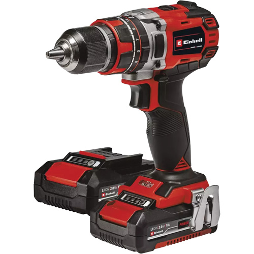 Professional Cordless Hammer Drill/Driver Kit, 1/2" Chuck, 18 V Par Equipment