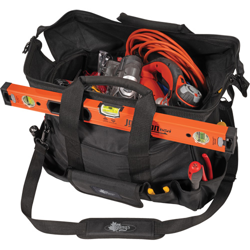 Sac &agrave; outils Phantom 18" pour entrepreneur, Polyester balistique, 25 pochettes, Noir Par Equipment